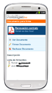Firma móvil en PortaSigma