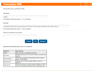 Persaonzalición de SMS