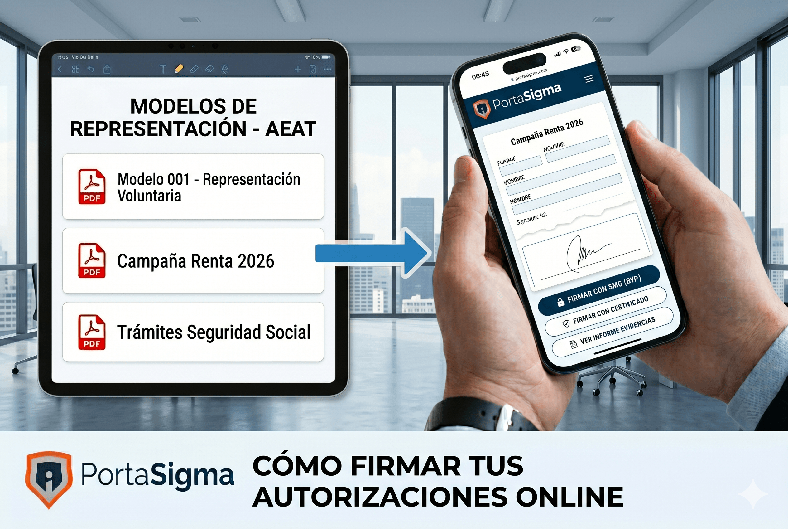 Guía para la firma de autorizaciones fiscales online con PortaSigma y modelos AEAT.