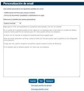 Personalización mail