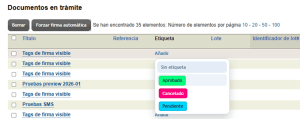 Uso Etiquetas